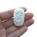 1pc Beautiful 3D Goddess Mermaid Hand Carved White Buffalo Bone Drop Pendant, Symbol of Strength Prosperity Pendant, with Sterling Silver Bail, 1.42 Inch, BP-112
