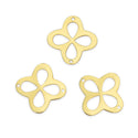 10pcs 18.5mm 2-Hole Flower Floral Beading Links, Tarnish Resistant, 18K Yellow Gold Plated Brass, BFW-B9