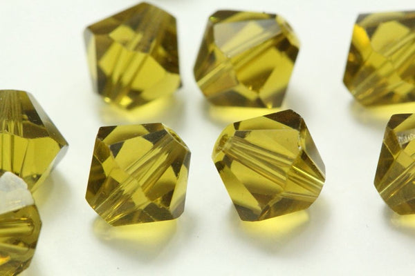 50pcs Adabele Austrian Faceted Bicone Crystal Beads #5301, Khaki Green, Size Selections: 6mm/8mm/10mm