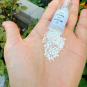 30g Miyuki Delica 11/0 Seed Beads, White Lined Crystal AB DB66