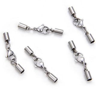 20 Sets 1mm 304 Stainless Steel Tube Cord End Caps – Glue-In Endcap Clasps (1mm/1.5mm/2mm/2.5mm/3mm)