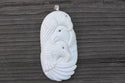 1pc Beautiful Three-Eagle Family Hand Carved White Buffalo Bone Drop Pendant, Symbol of Strength Prosperity Pendant, with Sterling Silver Bail, 2.36 Inch, BP-118
