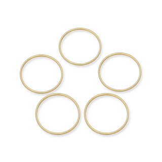50pcs Raw Brass Round Circle Beading Hoops, Open Back Bezel Frame, Unplated/Uncoated, 0.8mm/20 Gauge, Size Selections: 12mm/16mm/20mm
