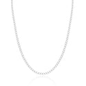 1pc 925 Sterling Silver Twisted Curb Link Cable Chain Necklace, Tarnish Resistant Rhodium Plated, 3.4mm, Large, Length Selections: 18/20/26/28 inch