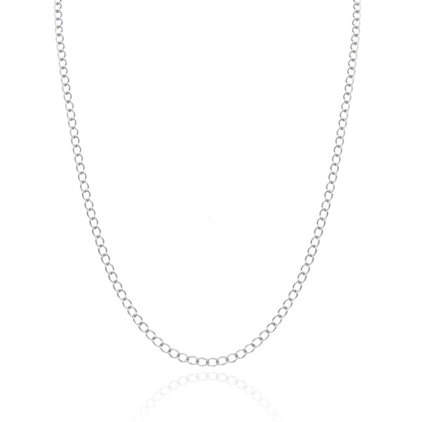 1pc 925 Sterling Silver Twisted Curb Link Cable Chain Necklace, Tarnish Resistant Rhodium Plated, 2.5mm, Length Selections: 18/20/26/28 inch