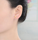 1 Pair 18K Yellow Gold Plated 925 Sterling Silver Stud Earrings, Star Ear Studs, Small Tiny, SSE98-2
