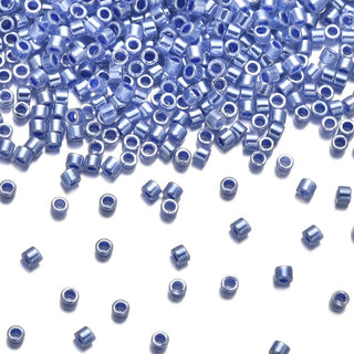 30g Miyuki Delica 11/0 Seed Beads, Opaque Dyed Luster Blue DB243