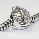 1pc Gold Plated Sterling Silver Happy Fish Charm Bead, Compatible with Pandora All Other Charm Bracelets, EC649