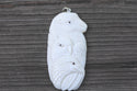 1pc Beautiful Two Eagle & Buffalo Hand Carved White Buffalo Bone Drop Pendant, Symbol of Strength Prosperity Pendant, with Sterling Silver Bail, 2.3 Inch, BP-120