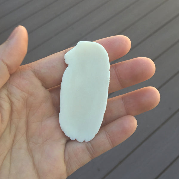 1pc Beautiful Two Eagle & Buffalo Hand Carved White Buffalo Bone Drop Pendant, Symbol of Strength Prosperity Pendant, with Sterling Silver Bail, 2.3 Inch, BP-120