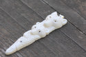 1pc Beautiful Sacred Two-Bear Totem  Hand Carved White Buffalo Bone Drop Pendant, Symbol of Strength Prosperity Pendant, with Sterling Silver Bail, 3 Inch Long, BP-122