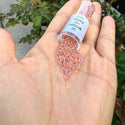 7.5g Miyuki Delica 11/0 Seed Beads, Peach-Lined Rainbow Crystal Clear DB54
