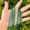 Natural Emerald Green Jade Gemstone Faceted Round Beads, 3mm/Small Tiny, Hole ID 0.8mm, 2 Strands/26 Inch Total, GH3R-10