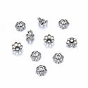 200pcs 7-Petal Flower Bead Caps, 8mm Bead End Caps, Antique Silver, MC-AB8