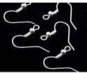 100pcs Fish Earring Hooks Ear Wire, Sterling Silver Plated Brass, 0.7mm/21 Gauge, 18mm Long CF20-1