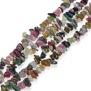 Natural Multi Colors Tourmaline Gemstone Chip Beads, Free Form, 5mm-8mm, Hole ID 1mm, 1 Strand/31 Inch, GZ1-11