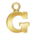 1pc Real 1/20 14K Gold Filled Letter G, Small Alphabet Charm Drop, 5.9x5.7mm, JK12-A7