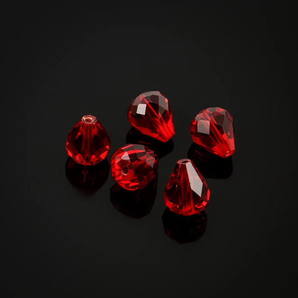 24pcs Adabele Austrian Faceted Teardrop Crystal Beads #5500, Siam Red, 12mm x 10mm, Hole ID 1.2mm, SST-1205