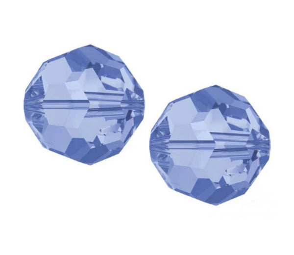 50pcs Adabele Austrian Faceted Round Crystal Beads #5000, Light Sapphire Blue, Size Selections: 4mm/6mm/8mm/10mm