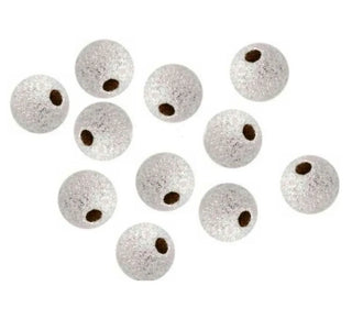 500pcs Sparkle Small Tiny Stardust Round Beads, Sterling Silver Plated Brass, Size Selections: 3mm/4mm