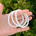 1 Strand Stretch Natural Blue Flash Moonstone Beaded Gemstone Bracelet, 6mm Beads, Length Selections: 7 inch/7.5 inch/8 inch