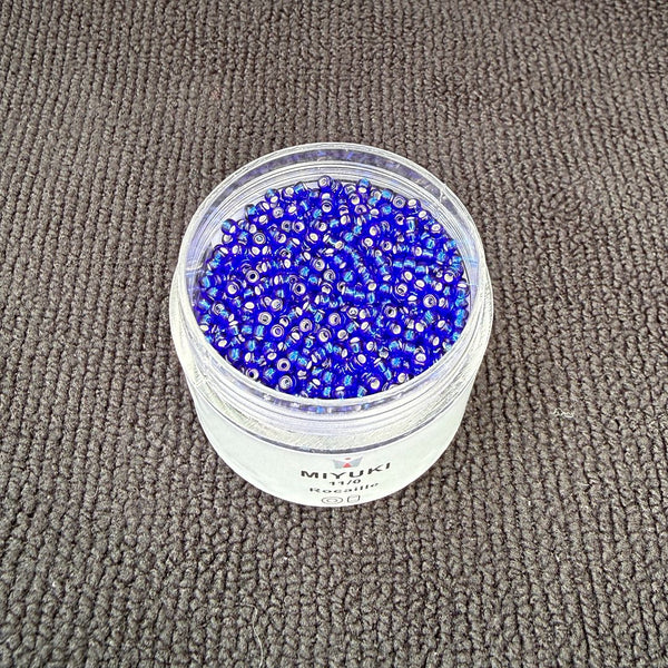 25g Miyuki Rocaille 11/0 Round Seed Beads Silver-lined Cobalt RR-20