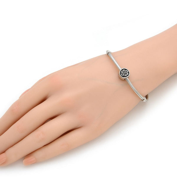 20pcs Ancient Celtic Knot Symbol of Protection Large Hole Beads, Hole ID 4.5mm, Antique Silver, Zinc Alloy Metal, MEC-D9