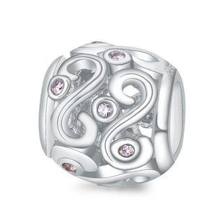 Real 925 Sterling Silver Music Note Cubic Zirconia CZ Bead Charm