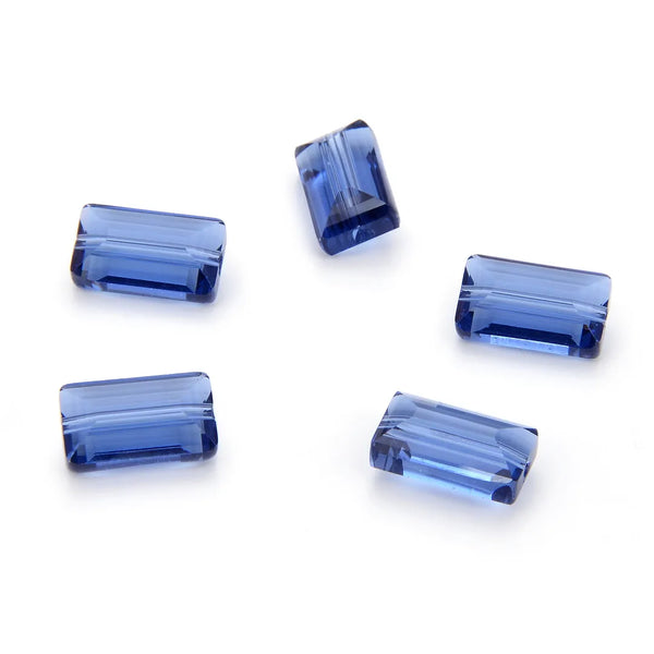 25pcs Adabele Austrian Faceted Rectangle Crystal Beads #5055, Dark Indigo, 14mm x 8mm, Hole ID 1.2mm, SSRT1420