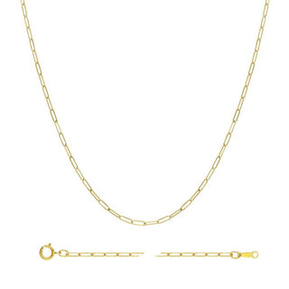 1pc 1/20 14K Gold Filled Paperclip Cable Link Chain Necklace, 2mm Width, Non Tarnish, Length Selections: 16 inch/18 inch
