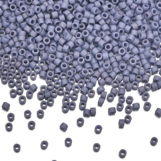 30g Miyuki Delica 11/0 Seed Beads, Opaque Matte Glazed Thistle DB2292
