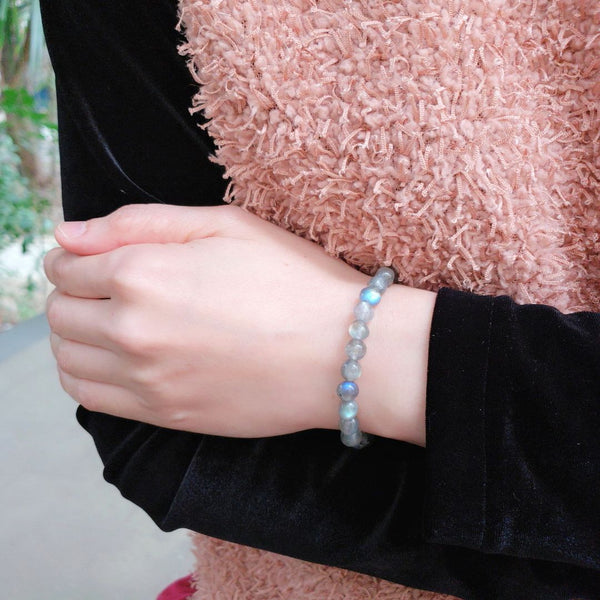 1 Strand Stretch Natural Grade A Labradorite Free Form Gemstone Bracelet, 7-10mm Beads, Length Selections: 7 inch/7.5 inch