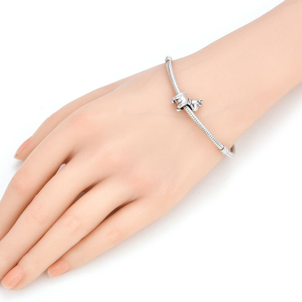 1pc Solid 925 Sterling Silver Sacred Deer Charm Bead, Compatible with Pandora All Other Charm Bracelets, EC2-V1