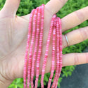 Natural Rhodochrosite Red Quartz Gemstone Faceted Rondelle Beads, 3x2mm/Small Tiny, Hole ID 0.8mm, 13 Inch/1 Strand, GH2R-2