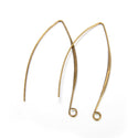 50pcs Flat Marquise Earring Hooks, Antique Bronze Plated Brass, 0.7mm/21 Gauge, 45mm Long, CF247-4