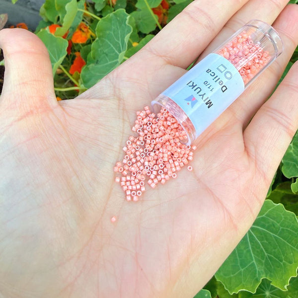 30g Miyuki Delica 11/0 Seed Beads, Opaque Peach DB1363