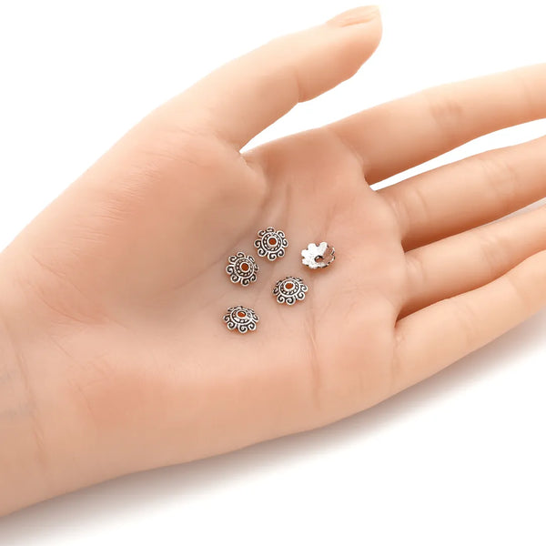 200pcs Infinity Spiral Design Bead Caps, 8mm Bead End Caps, Antique Silver, MC-AB19