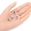 20pcs North Star Large Hole Round Beads, Hole ID 4.5mm, Antique Silver, Zinc Alloy Metal, MEC-F15
