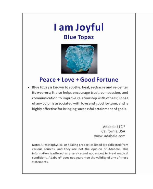 Adabele Premium 108 Mala Bead Tassel Necklace, 8mm Natural Light Blue Topaz Gemstone, Buddhist Japa Prayer Beaded Jewelry RGN16