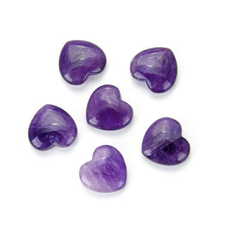 4pcs Natural Purple Amethyst Heart-shaped Gemstone, 20mm Heart Loose Cut Stones, G3P-H8