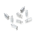 100pcs Glue In Tube Cord End Caps, Sterling Silver Plated Brass, Hole ID Selections: 1mm/1.5mm/2mm/2.5mm/3mm
