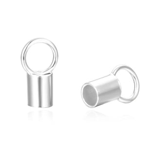 20pcs 925 Sterling Silver Crimp End Caps, Cord End Caps, Hole ID Selections: 1.5mm/2mm/2.5mm/3mm