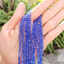 500pcs Creative Club Faceted Bicone Crystal Glass Beads, Sapphire Blue, 4mm (0.16 Inch) Small Tiny, Hole ID 0.9mm, CCB413