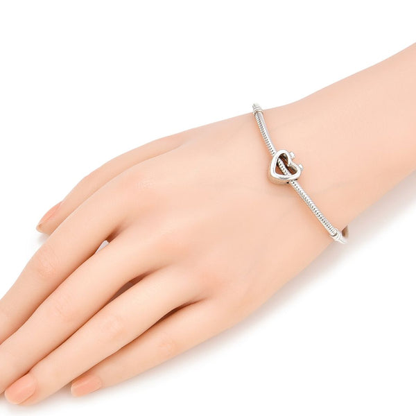 20pcs Love Union Large Hole Beads, Hole ID 4.5mm, Antique Silver, Zinc Alloy Metal, MEC-B1