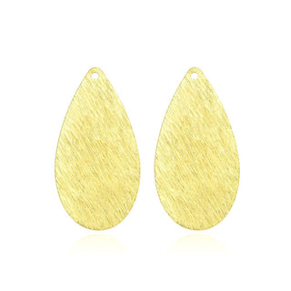 10pcs 40mm Large Teardrop Drop Pendants, Tarnish Resistant, 18K Yellow Gold Plated Brushed Brass, BF-A13