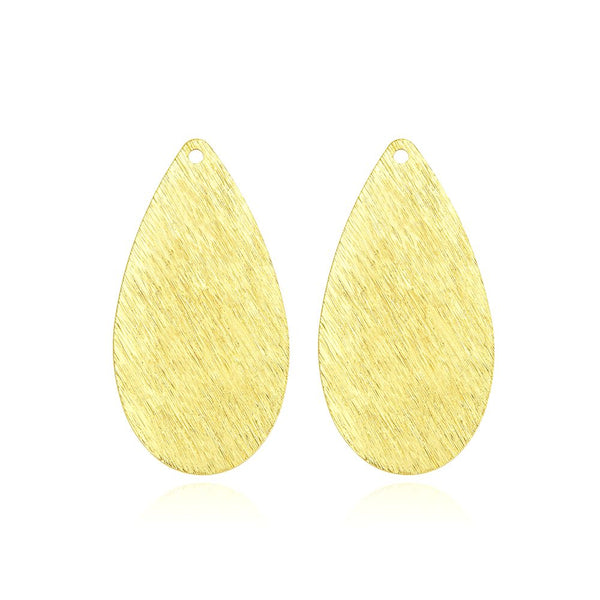 10pcs 40mm Large Teardrop Drop Pendants, Tarnish Resistant, 18K Yellow Gold Plated Brushed Brass, BF-A13
