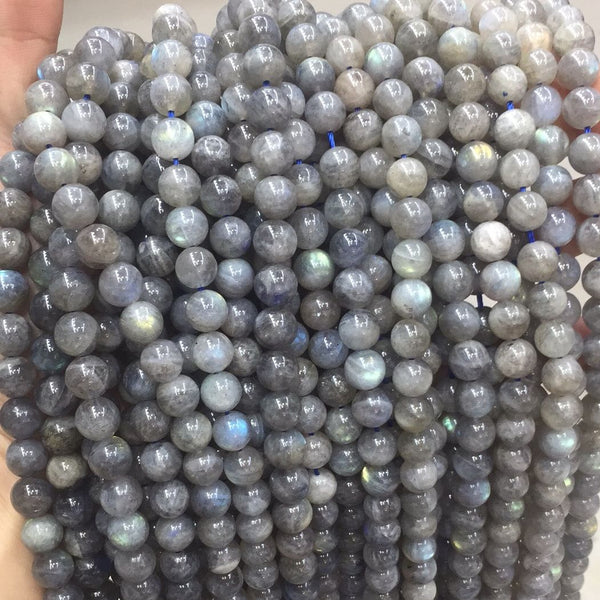 Natural Blue Flash Labradorite Gemstone Round Beads, 15 Inch/1 Strand, Size Selections: 4mm/6mm/8mm/10mm
