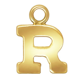 1pc Real 1/20 14K Gold Filled Letter R, Small Alphabet Charm Drop, 5.8x5.6mm, JK12-A18