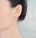 1 Pair 18K Yellow Gold Plated 925 Sterling Silver Stud Earrings, Triangle Delta Ear Studs, Small Tiny, SSE97-2