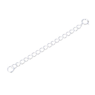 2pcs 925 Sterling Silver Chain Extender with Clasp, Cable Chain Extension, Length Selections: 2 inch/3 inch/4 inch/5 inch/6 inch